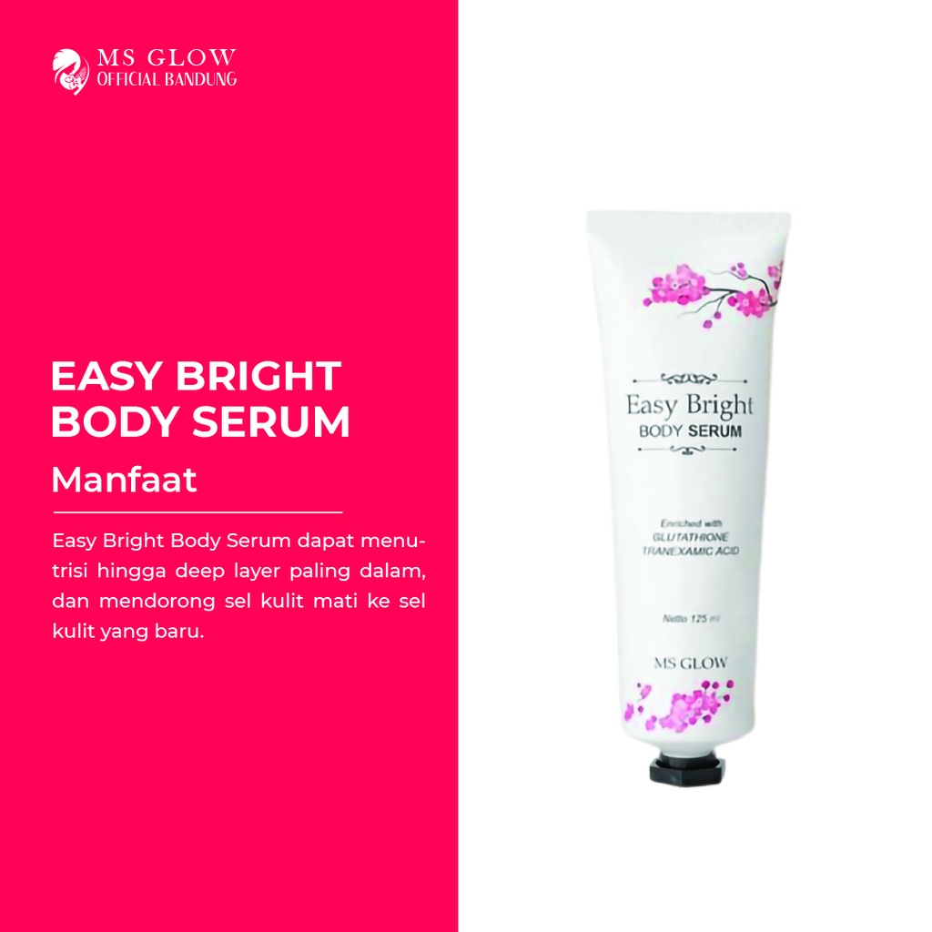 MS Glow Easy Whitening Body Lotion / Pemutih Badan Wanita dan Pria - By MsGlowofficialbandung