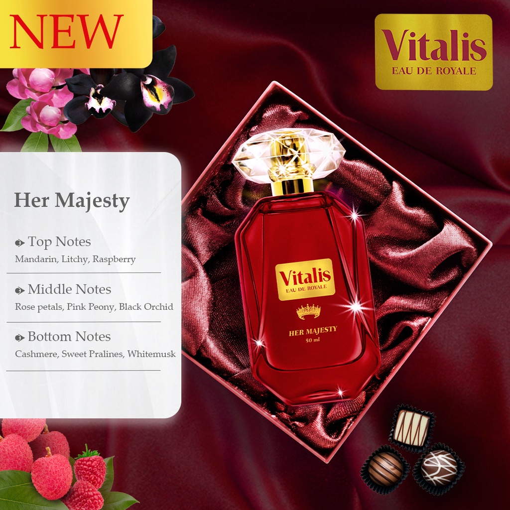 Ningrum - Vitalis Eau De Royale 50ml Body Spray | Parfum Wanita Long Lasting Luxurious Fragrance | Parfume Awet Tahan Lama Original BPOM Kemasan Kaca - 7606