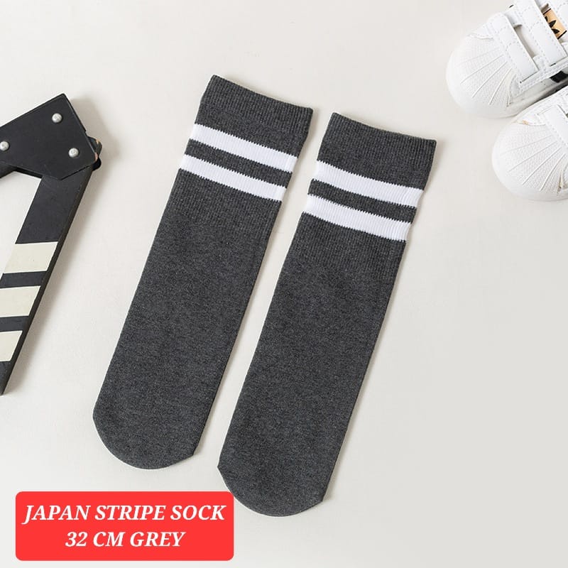 JAPAN STRIPE BLACK SOCK KAOS KAKI PANJANG ALA JEPANG KOREA FASHION IMPORT