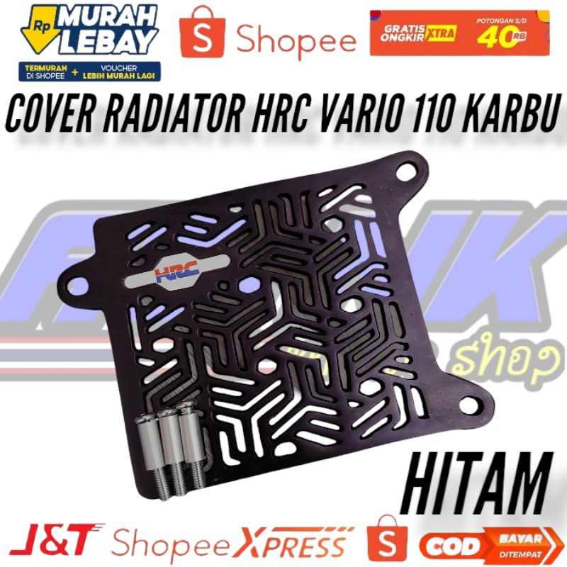 Cover radiator hrc vario 110 cnc vario karbu almunium / tutup cover radiator vario 110 cnc almunium