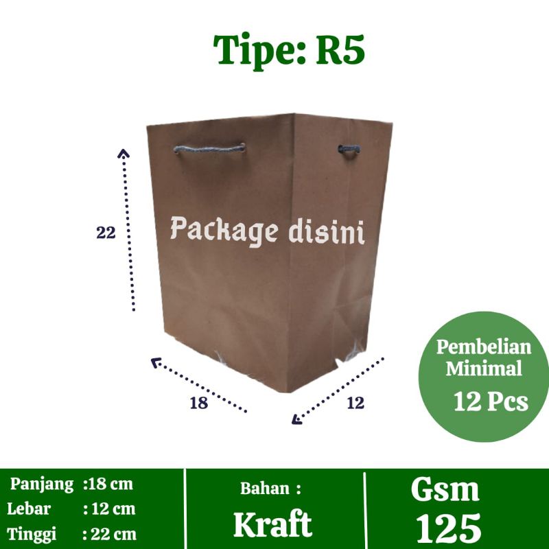 

Paper bag R5 Tali sembur, tas kertas coklat polos, tas kertas souvenir, P18 L12 T22