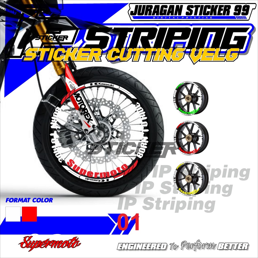 (COD) STICKER VELG MOTOR SUPERMOTO MOTOR KAWASAKI STICKER VELG SUPERMOTO VARIASI RACING TERBARU IP1.