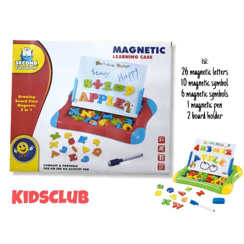 mainan edukasi magnetic learning case-panan tulis magnetic 2 in 1