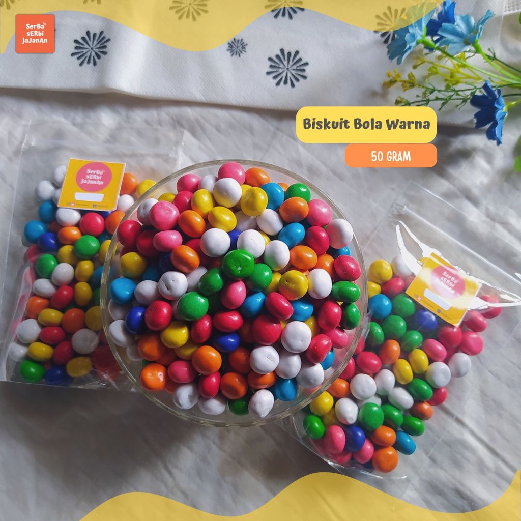 

Biskuit Bola Pelangi 50gram | Serba Serbi Jajanan | Cemilan Manis