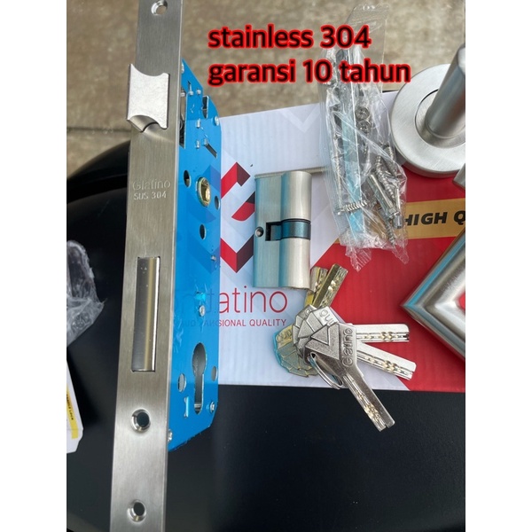 Kunci pintu komplit garansi 10 tahun stainless 304/ GLATINO KUNCI PINTU GARANSI 10 TAHUN kunci pintu besar set kunci pintu 25 cm kunci gagang handel pintu minimalis set kunci pintu ukuran besar garansi 5 tahun/ KUNCI PINTU STANLIS 304 GARANSI 10 TAHUN