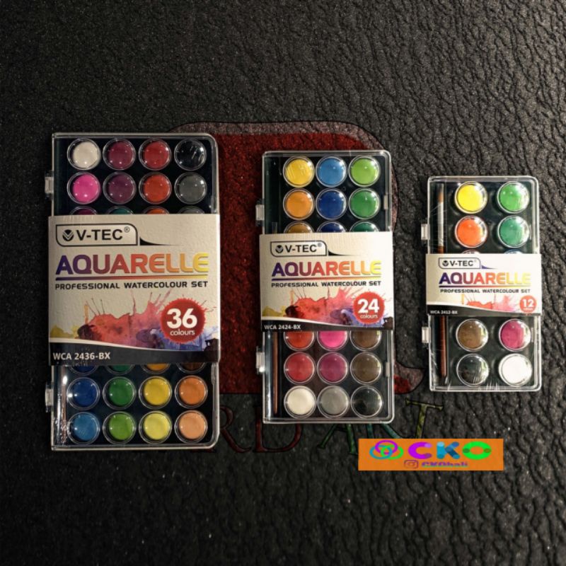 

Cat Air/Watercolour Set Aquarelle V-tec isi 12-36 Warna