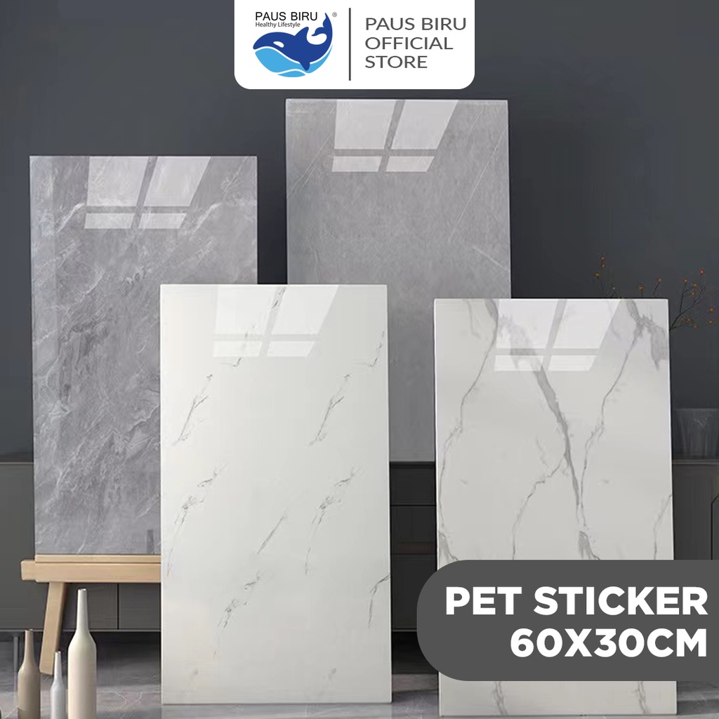 Paus Biru - Wallpaper dinding Vinyl Marble 30 x 60 cm 0,3cm  / Vinyl Marbel Granit / Stiker Keramik