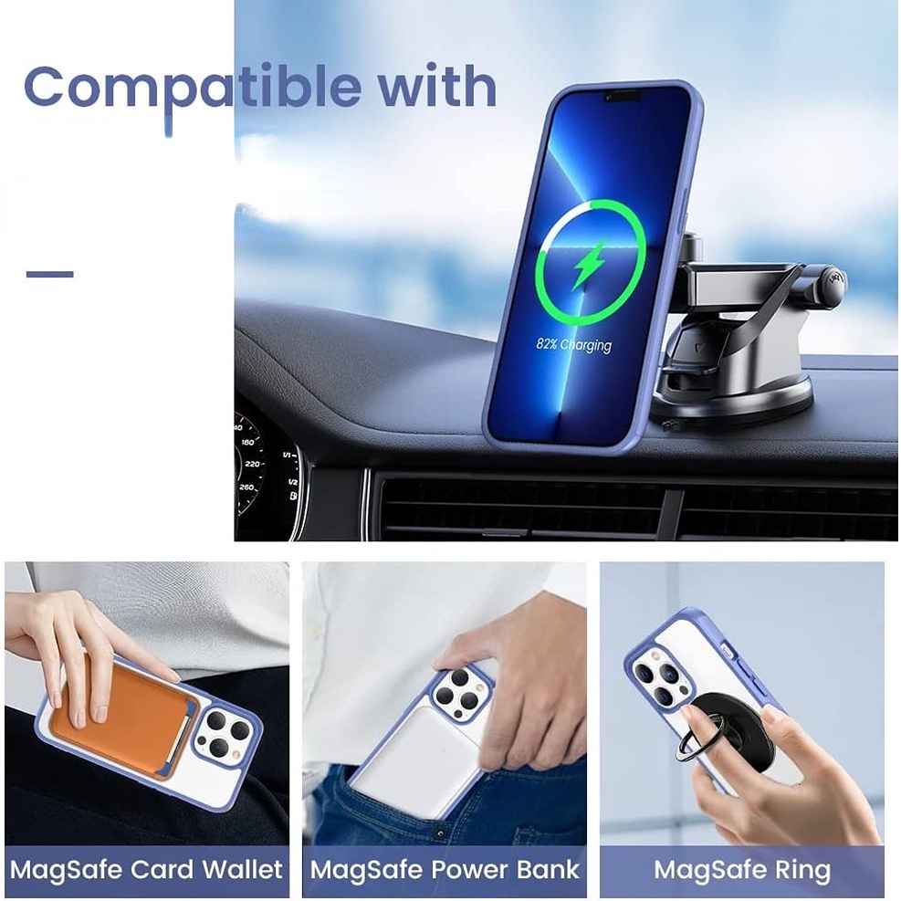 IPHONE Casing Ponsel Magnetik Kompatibel Dengan Iphone13 12 11 14 Pro Built in Magnet Bening Back Cover Wireless Charger Magnet Penutup Belakang