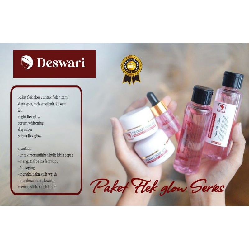 Paket Komplit Deswari Skincare/Paket Flek+Glow & Sparkling Deswari Skincare
