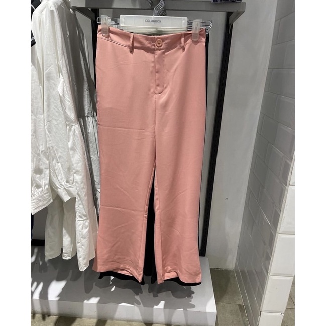 Celana Kick Flare Trousers Colorbox Celana Colorbox -Pink