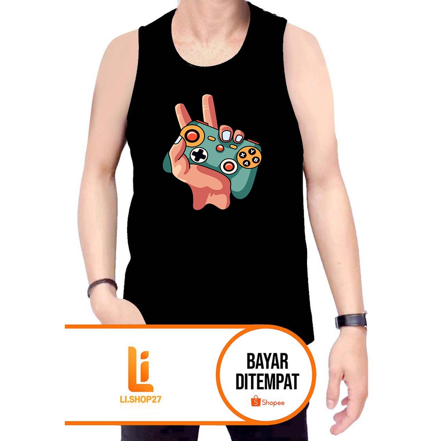 SINGLET PRIA (PEACE GAME) KAOS TANPA LENGAN / LEKBONG PRIA / KAOS DALAM PRIA / SINGLET PRIA DEWASA /