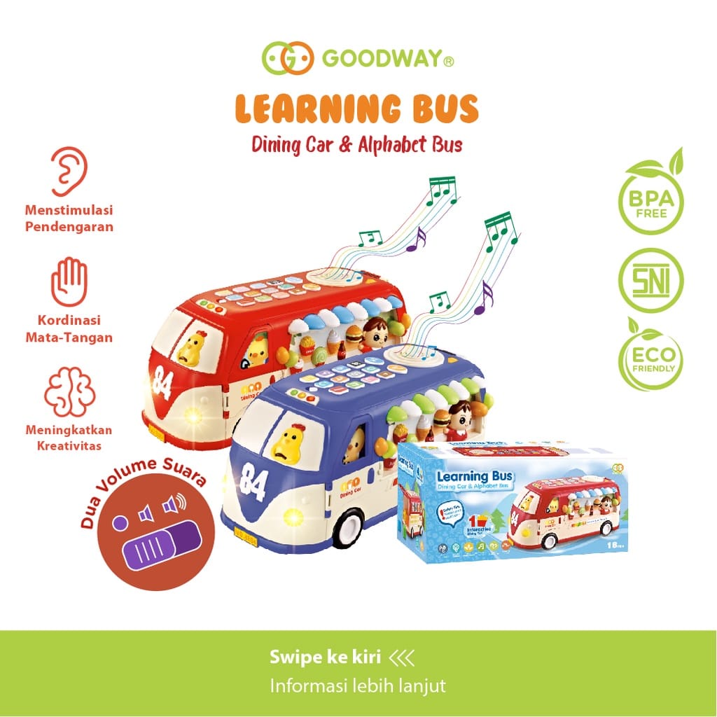 Goodway Learning Bus Toys  Dining &amp; Alphabet - Mainan Mobilan Edukasi Anak