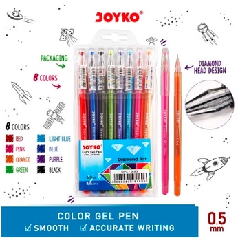

Gilaa!!! Color Gel Pen / Pulepen / Pena Joyko GPC-309S / 1 Set 8 Warna / 0.5 mm Terbatas