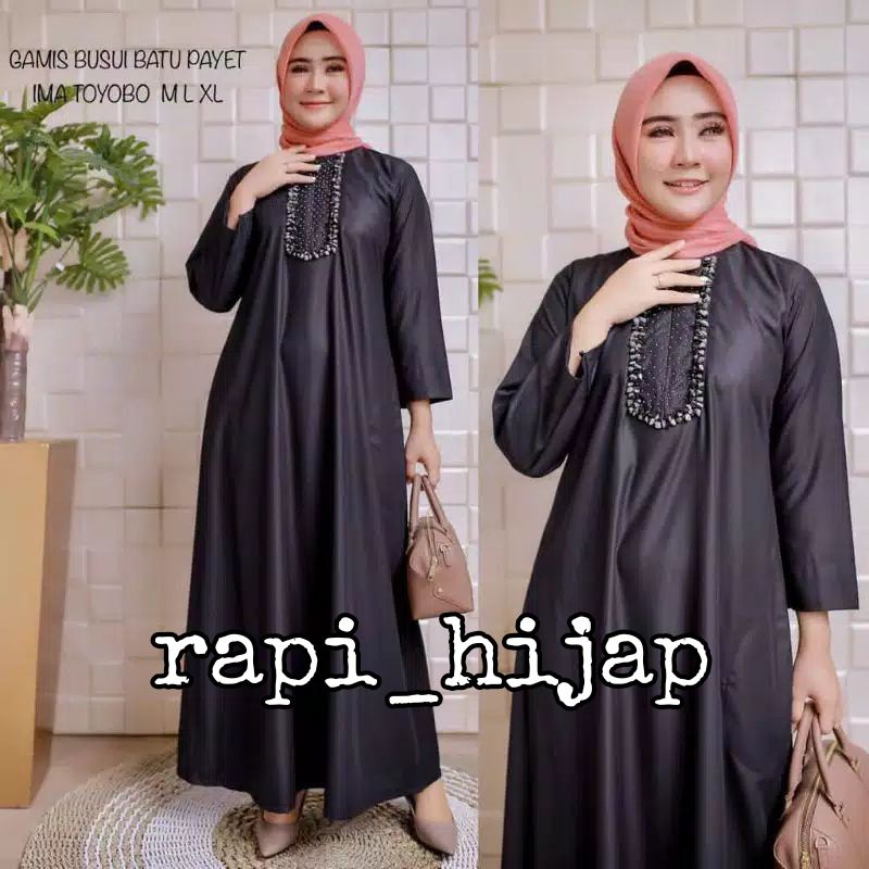 gamis batu Payet / gamis casual batu / gamis terbaru batu Payet cod by kamari / gamis pesta / gamis 