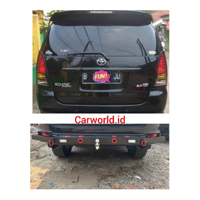 Towing Bar Palang Bumper Belakang Innova 2004-2015 Model + Led