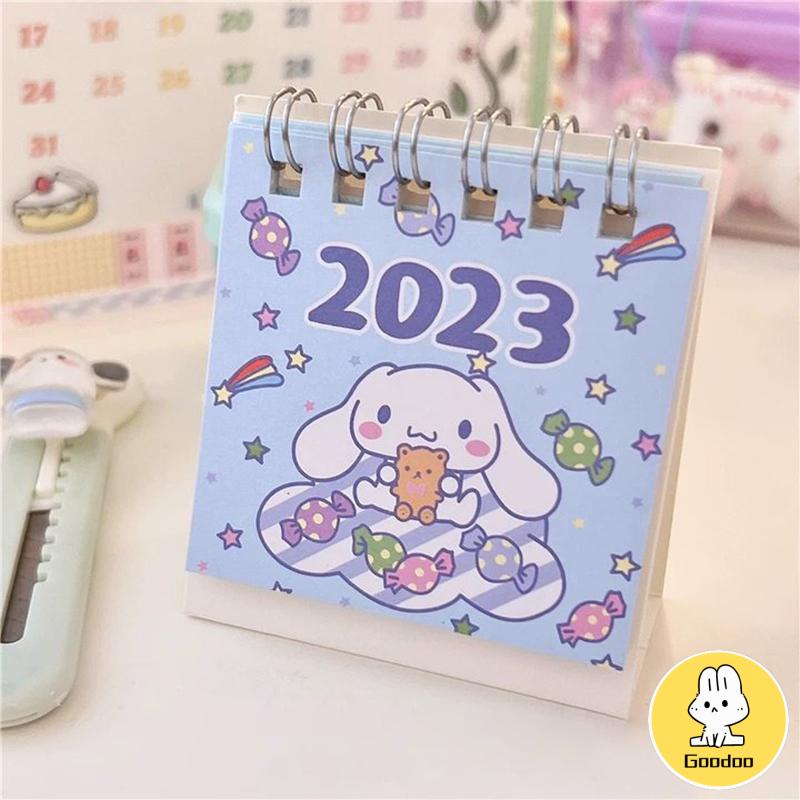 Kalender Meja Mini 2023  Lucu Vertikal  Anjing Kuromi Cinnamoroll  Kalender Kecil -Doo