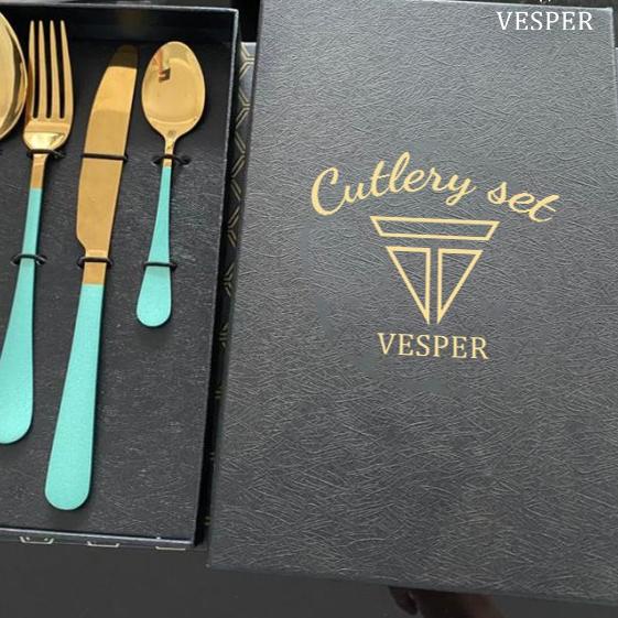 

Diskon✔️paket hampers sendok garpu vesper cutlery set / kado gift box cutleries special edition|SQ9