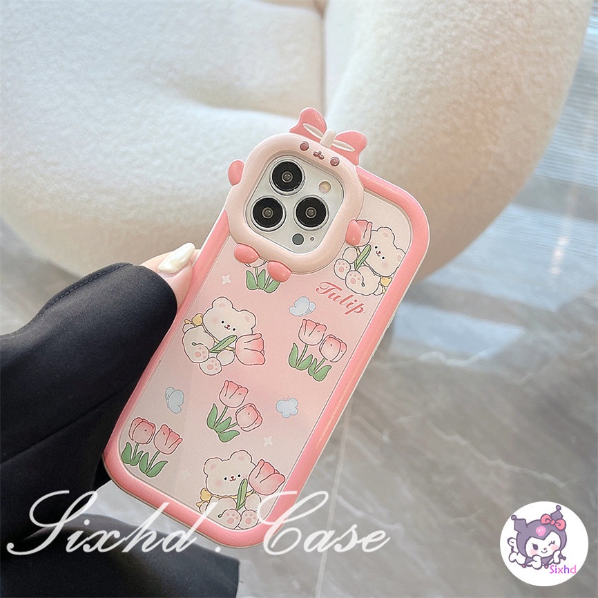 OPPO A78 A17 A17K A57 A77s A76 A96 A16 A16K A15 A74 A54 A53 A33 A32 A31 A5 A9 A5s A3s Reno 8Z 7Z 6 5 A95 A94 A93 A92 A77 A52 A16e A12e F11 3D Small Monster Phone Casing Cute Pink Rabbit Phone Soft Cover