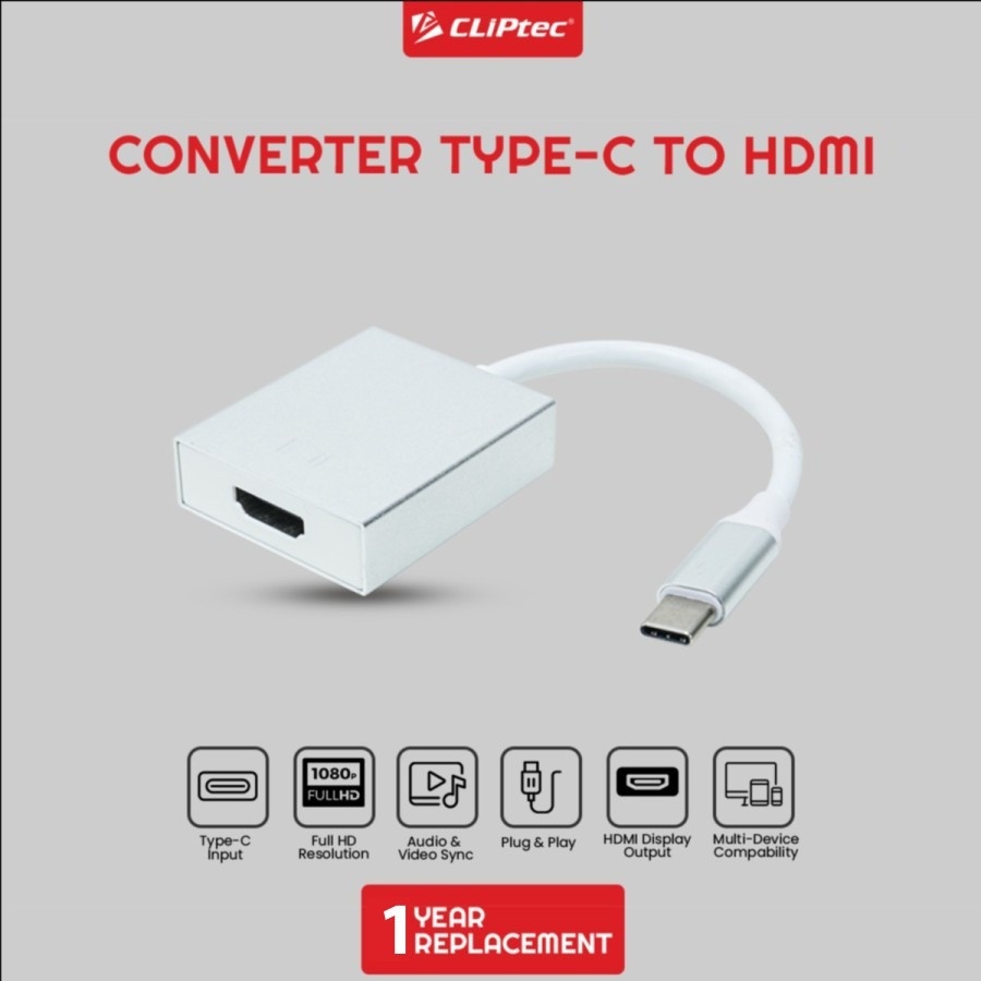 Converter CLIPtec CL-CC CH TYPE-C To HDMI Adapter Full HD