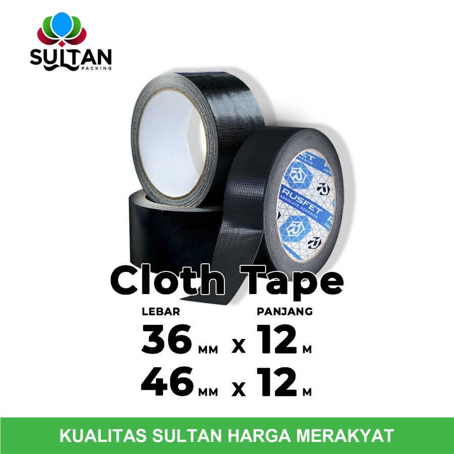 Lakban Kain Cloth Tape isolasi kain rusfet Solatip premium satuan