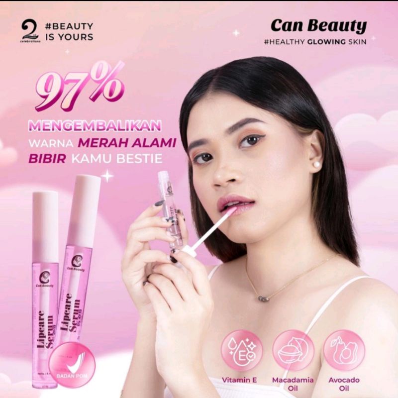 (Free Bonus) Lipcare Serum Can Beauty Skincare BPOM halal - serum bibir mencerahkan bibir hitam menj