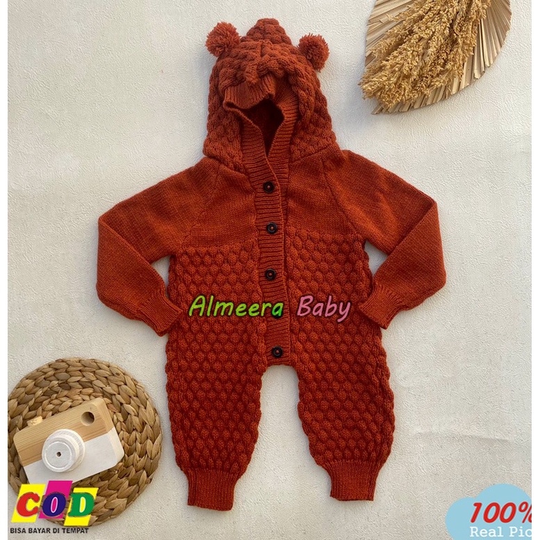 Sleepsuit Rajut Bayi Usia 0-3 Bulan Jumsuit Panjang Bayi Almeera Baby and Kids