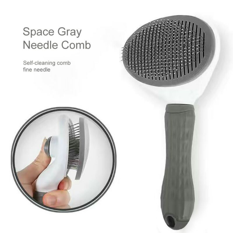 Sisir Rambut Binatang Peliharaan Hair Removal Grooming Comb Cleanpet's t10 Gray