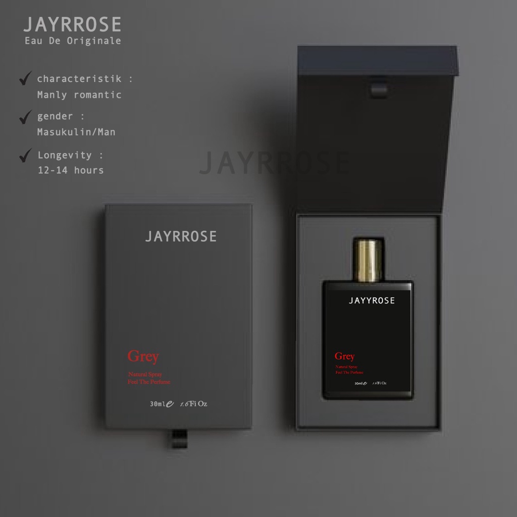COD BELI 1 GRATIS 1 PARFUM JAYROSEE PARFUM JAYROSSE ORIGINAL Parfum viral Parfum pria dan wanita PARFUM JAYROSEE-Grey