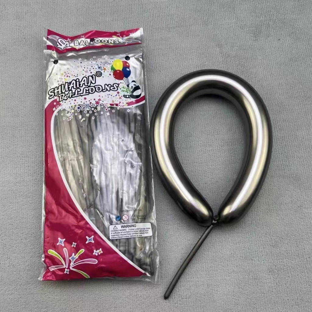 100pcs Balon twist /pentil chrome/ balon cacing warna metalik chrome / tebal anti pecah impor Thailand balon pentil balon panjang