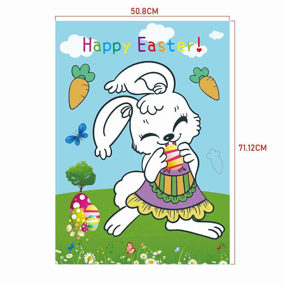R-flower Lovely Easter Bunny Stiker Bunga Untuk Dekorasi Kamar Anak Nursery Ekspresi Kelinci Menggemaskan