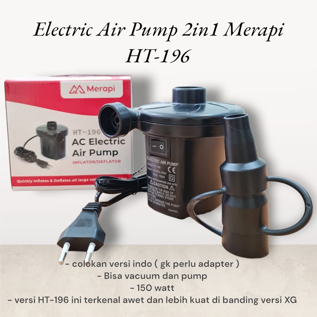 Pompa Angin &amp; Vacuum Elektrik 2 in 1 Electric Air Pump Sofabed Airbed Premium Quality
