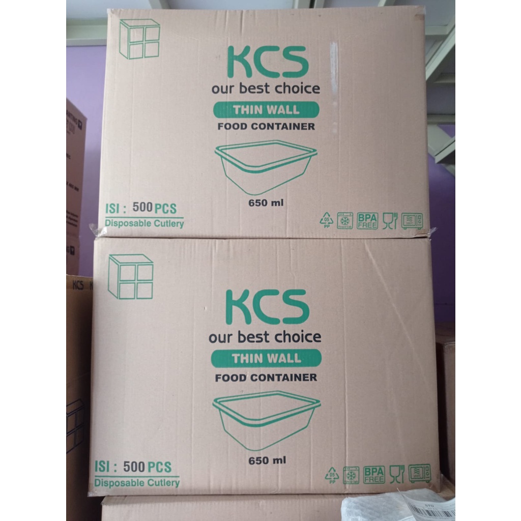 THINWALL KCS 650ML REC ISI 500 1 DUS 1DUS RECTANGEL KOTAK WADAH MAKAN BENING PLASTIK TAHAN PANAS GROSIRAN KEMASANA DUSDUS AN