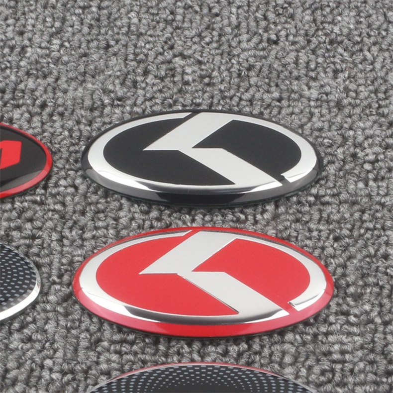 1x Stiker Lencana Emblem Logo Kemudi Mobil KIA Auto Aluminium Pengganti KIA K2 K3 K4 K5