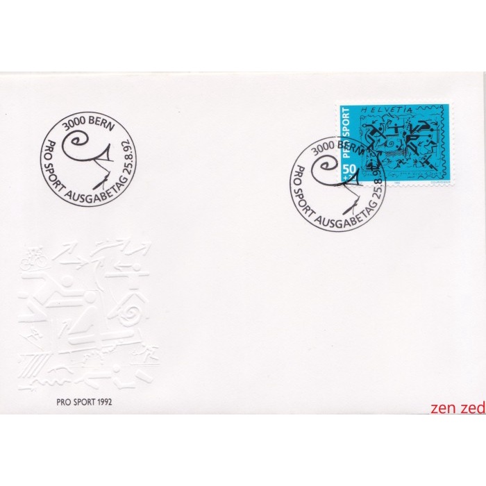 

A614 Prangko Swiss FDC 1992 Sport Hilfe 1 Pcs