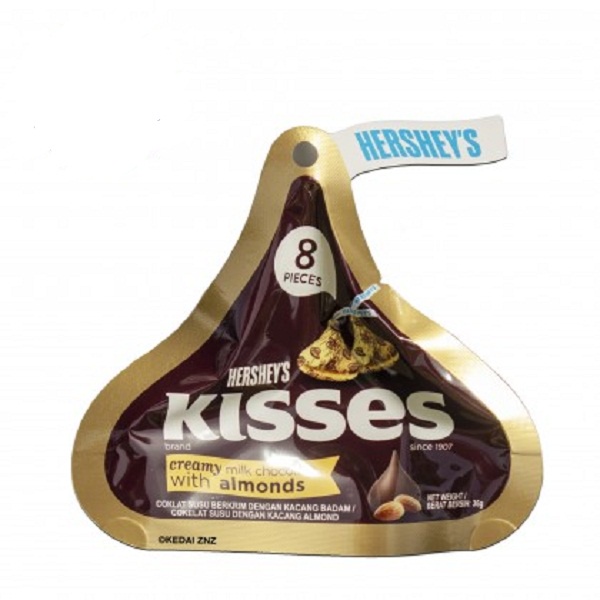 HERSHEY KISSES CHOCOLATE ALMOND FESTIVE PACK 2PCS 146GR &amp; 1PC 36GR