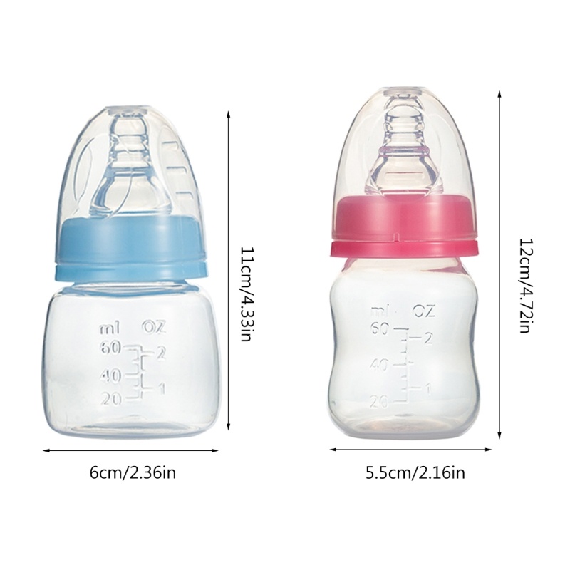 Mary Lightweight Baby Bottle 60ml Botol Menyusui Bayi Botol Susu Tempat Makan Newborn