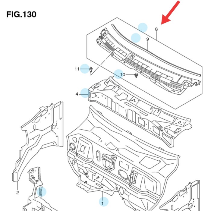 Panel cowl panggangan sate Apv