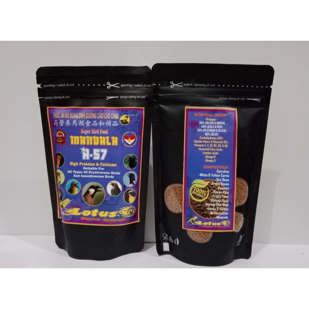 VOER LOTUS MANDALA BLACK LABEL PAKAN MURAI KACER ANIS POKSAI HWAMEI