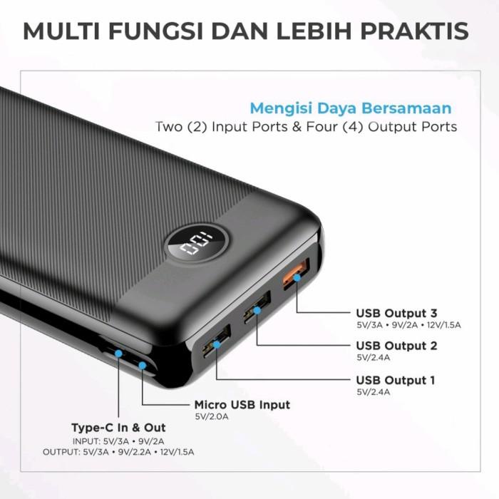Powerbank Mofit M38PRO 30.000 mAh Quick Charging 3A