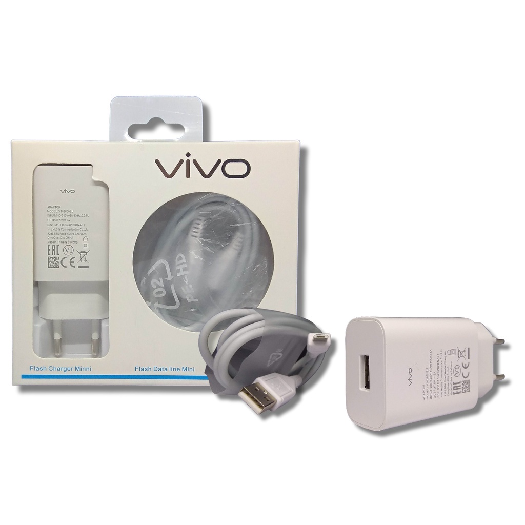 Travel Charger Vivo Original 100% Micro USB Charging Cas Charger Vivo V1020D -EU Charger Vivo Type C