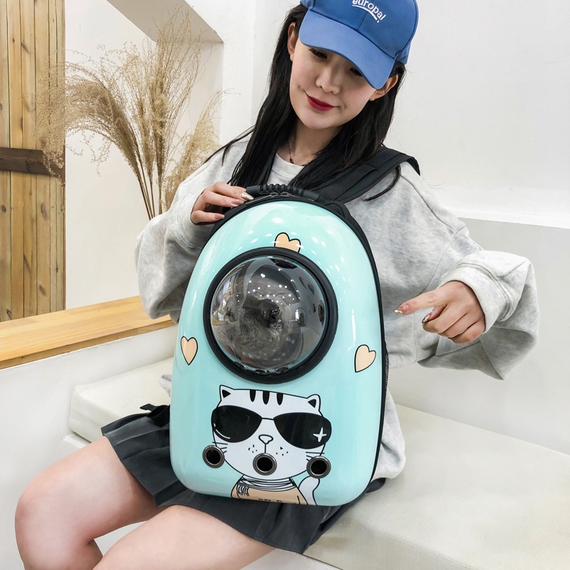 Tas Ransel Kucing Model Astronot Pet Cargo Transparan Cat Bag Carrier Travel Capsule Untuk Hewan Peliharaan