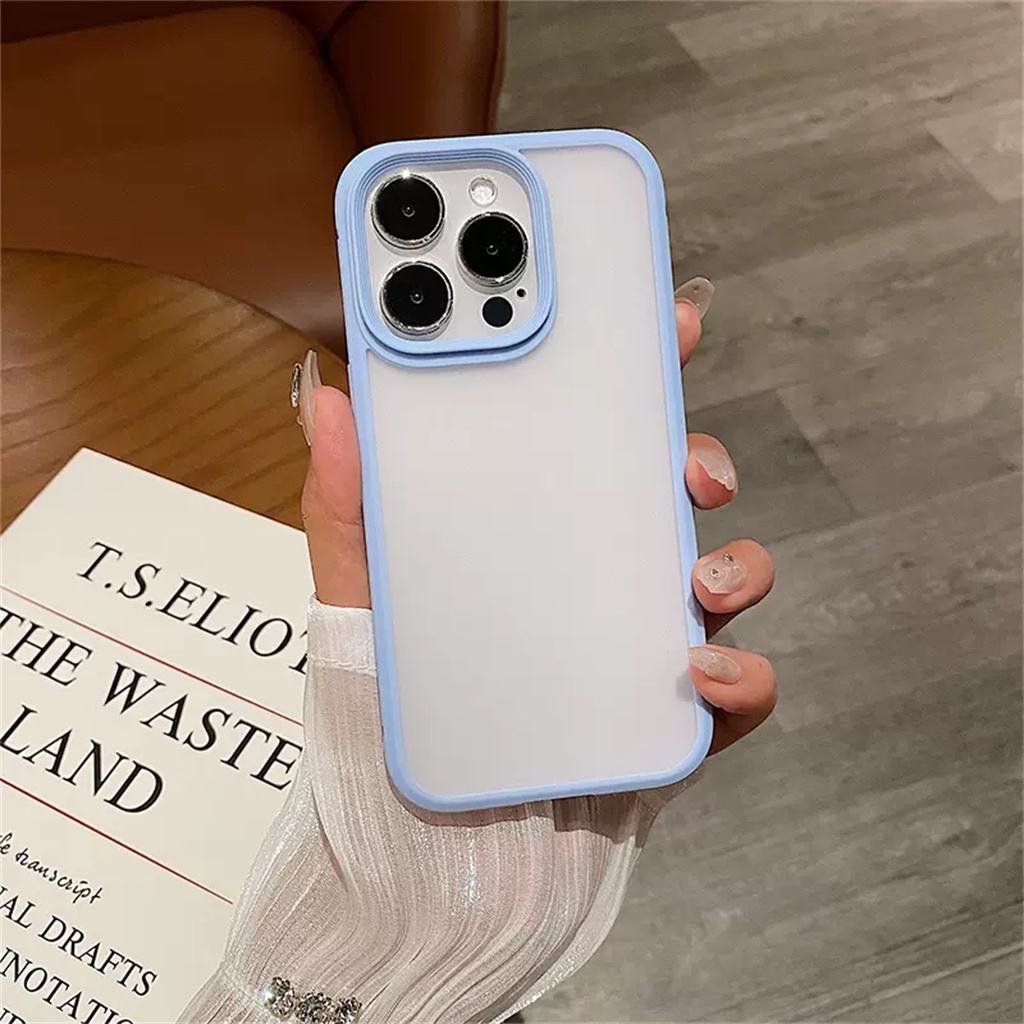 Premium Mewah matte Silikon Pelindung case iPhone 14 Pro Max Plus case iPhone 13 12 Pro Max Tertutup Penuh matte shock protection hard back cover