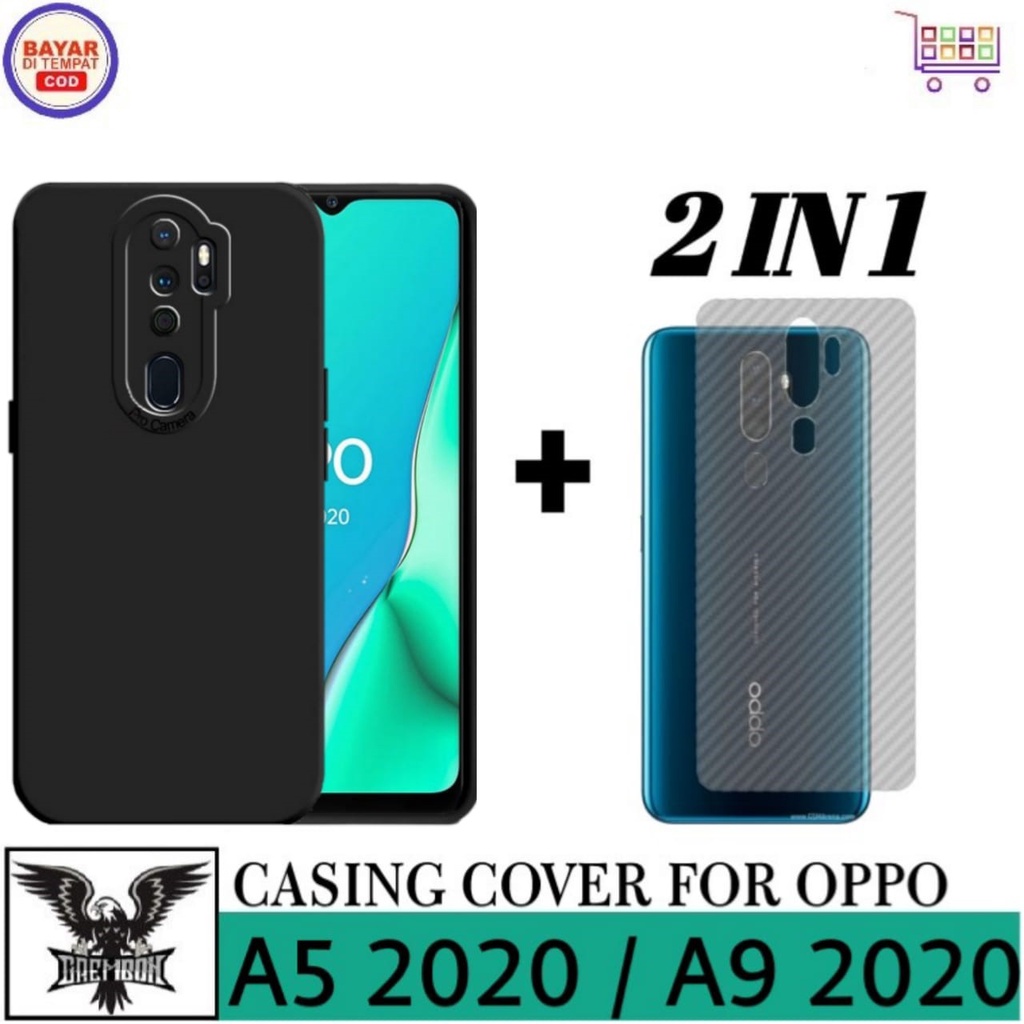 Promo Case Oppo A5 2020 / A9 2020 Free Garskin Carbon Premium Anti Bekas Sidik Jari