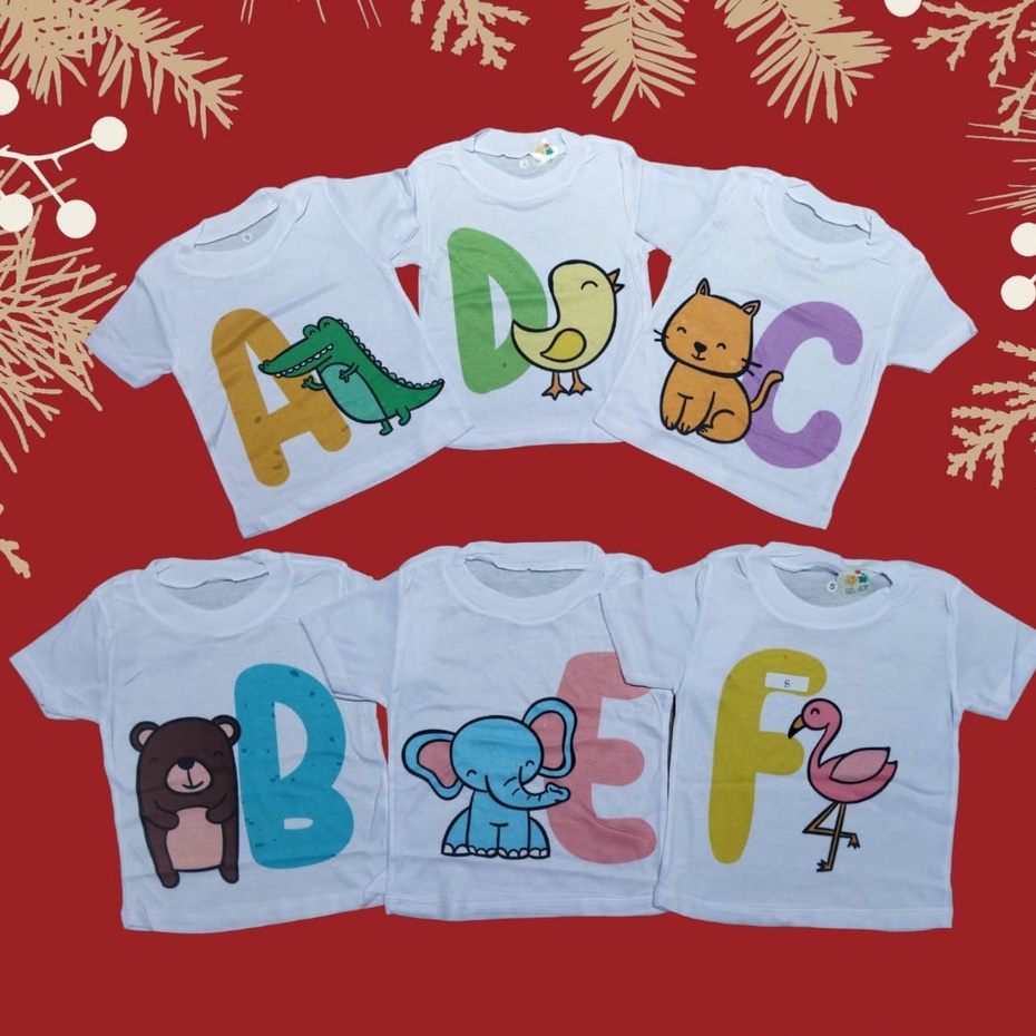Kaos OBLONG Harian Anak Setali Karakter PUTIH Size BESAR