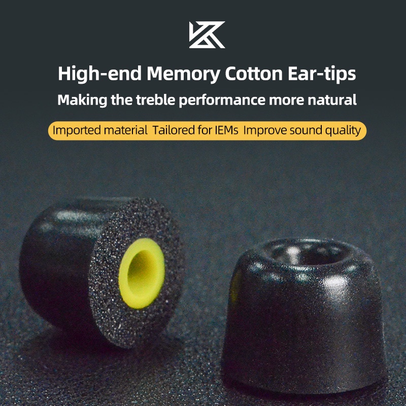 Kz T400 Eartips Memory Foam 3pasang (6pcs) Upgrade Tip Telinga Pengisolasi Kebisingan Untuk Earphone KZ