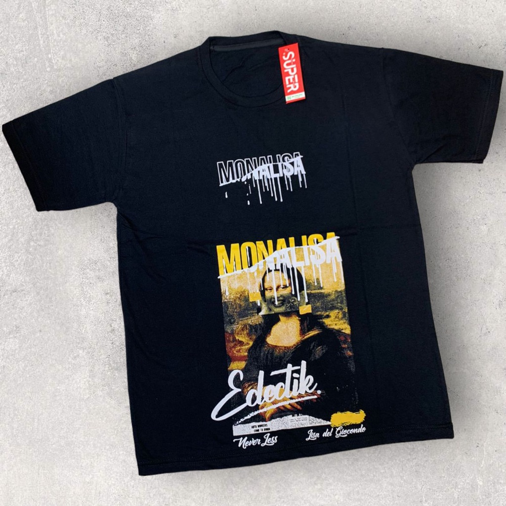 Kaos murah Kaos distro murah baju  distro pria t-shirt murah combed30s NVRL mona hitam