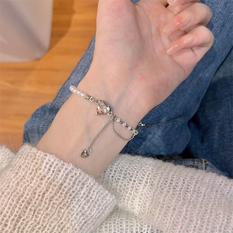 Gelang Tarik Bunga Wanita Ins Niche Desain Fashion Kupu-Kupu Bunga Perhiasan