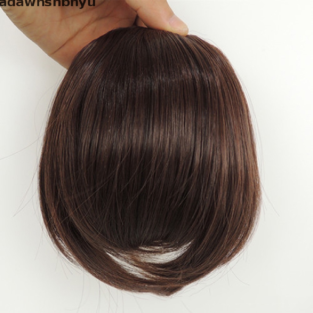 Adawnshbhyu Fringe Clip In On Poni Lurus hair Extensions brown black *like human hair ID