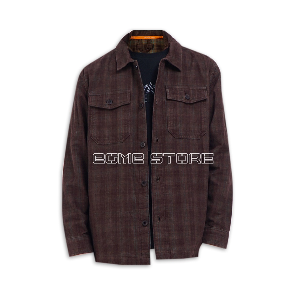 Mgee Baju Pria Kemeja Lengan Panjang North C005