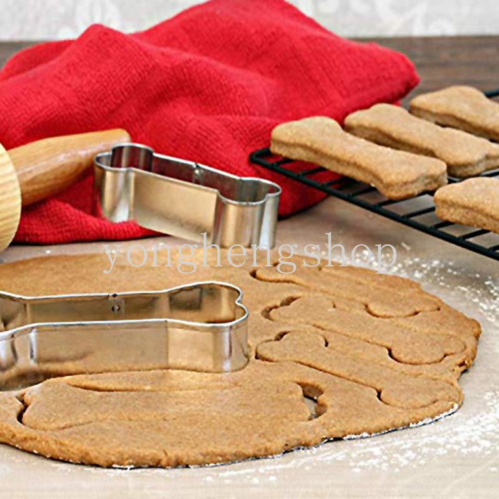 3 Pcs/set Cetakan Biskuit Bentuk Tulang Anjing Stainless Steel Cookie Cutter Kue Dekorasi Alat Dapur DIY Pastry Baking Mold